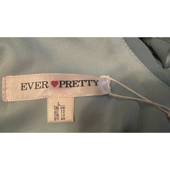 NWT Ever Pretty Large Light Blue Halter Chiffon Midi Dress - Picture 6 of 16